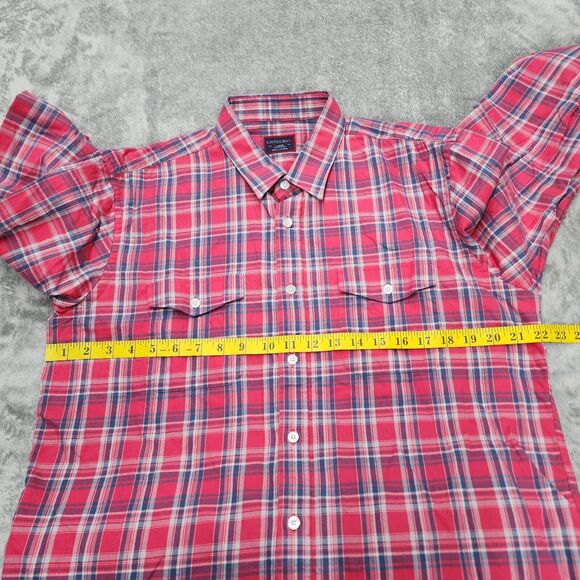 UNTUCKit Men's Pink Blue Button Up Plaid Shirt Size XL - Picture 10 of 13